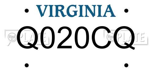 Q020CQ Virginia License Plate