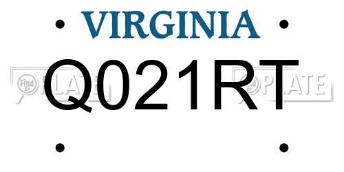 Q021RT Virginia License Plate