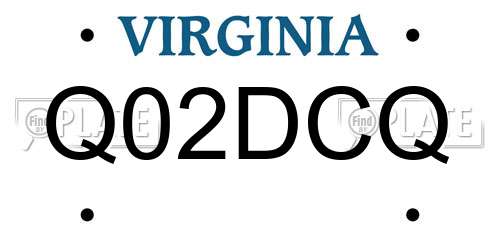 Q02DCQ Virginia License Plate