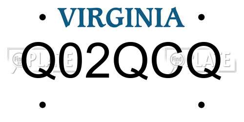 Q02QCQ Virginia License Plate