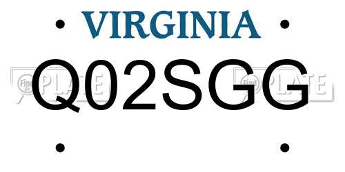 Q02SGG Virginia License Plate