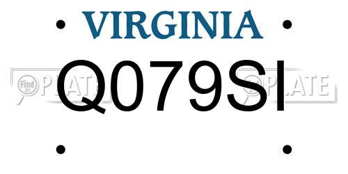 Q079SI Virginia License Plate