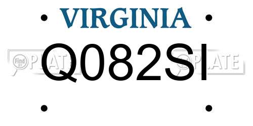Q082SI Virginia License Plate