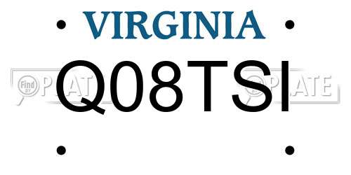 Q08TSI Virginia License Plate