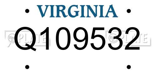 Q109532 Virginia License Plate