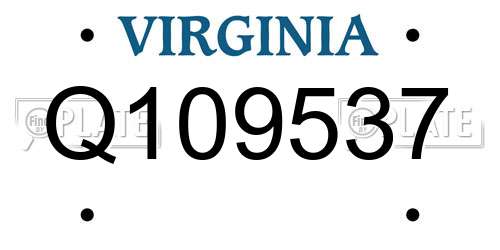 Q109537 Virginia License Plate