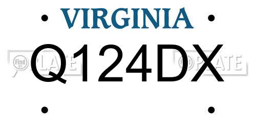 Q124DX Virginia License Plate
