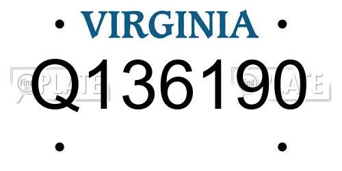 Q136190 Virginia License Plate