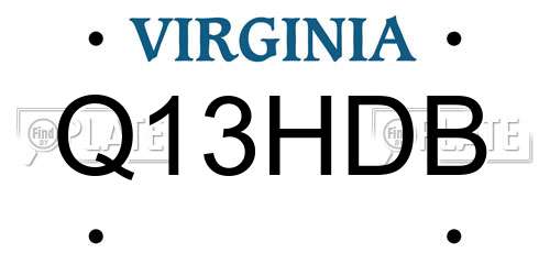 Q13HDB Virginia License Plate