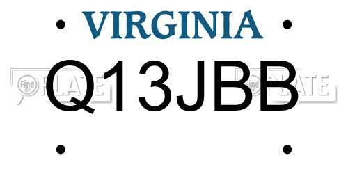 Q13JBB Virginia License Plate