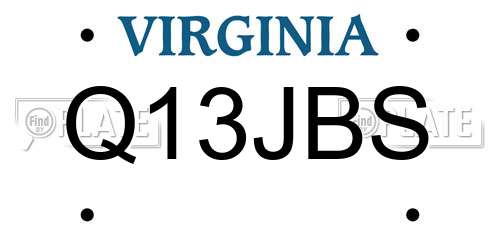 Q13JBS Virginia License Plate