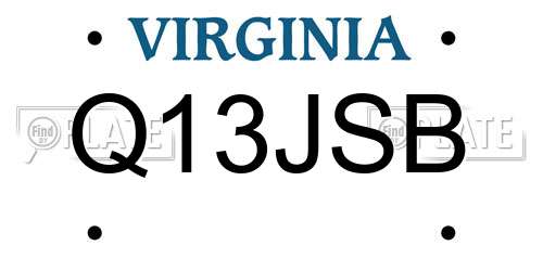 Q13JSB Virginia License Plate