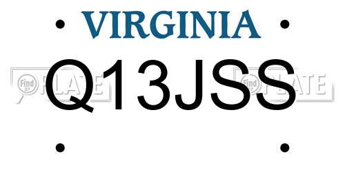 Q13JSS Virginia License Plate