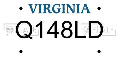 Q148LD Virginia License Plate