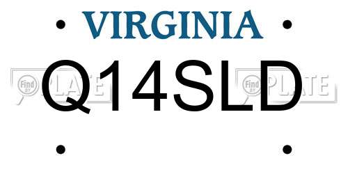 Q14SLD Virginia License Plate