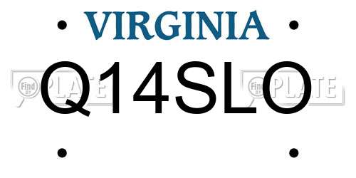 Q14SLO Virginia License Plate