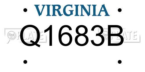 Q1683B Virginia License Plate