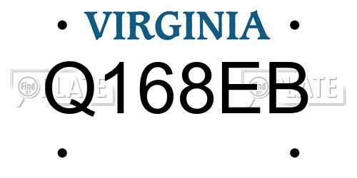 Q168EB Virginia License Plate