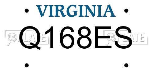 Q168ES Virginia License Plate