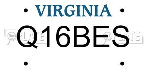 Q16BES Virginia License Plate
