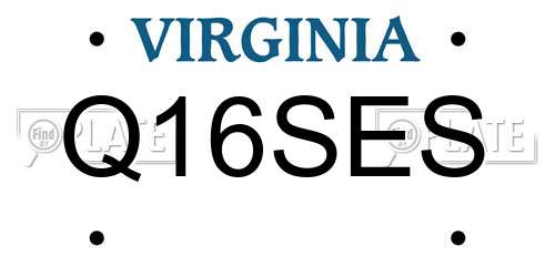 Q16SES Virginia License Plate