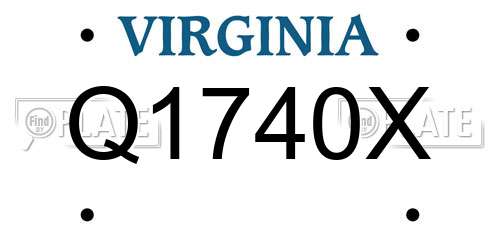 Q1740X Virginia License Plate