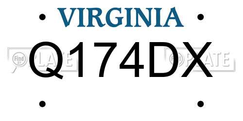 Q174DX Virginia License Plate