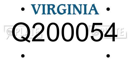Q200054 Virginia License Plate