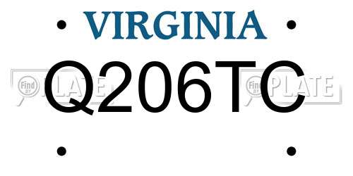 Q206TC Virginia License Plate
