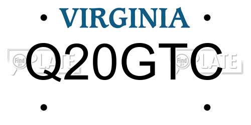 Q20GTC Virginia License Plate