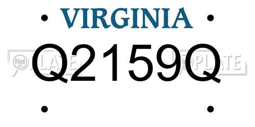 Q2159Q Virginia License Plate