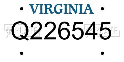 Q226545 Virginia License Plate