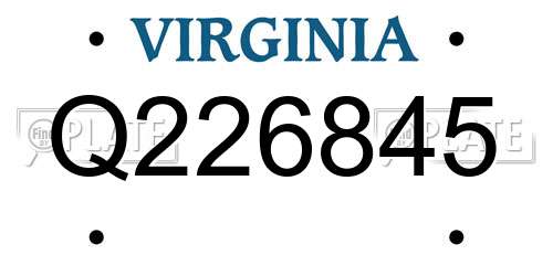 Q226845 Virginia License Plate
