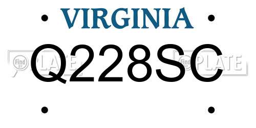 Q228SC Virginia License Plate