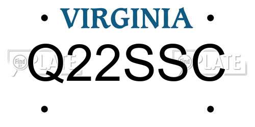 Q22SSC Virginia License Plate