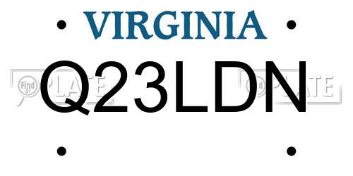 Q23LDN Virginia License Plate