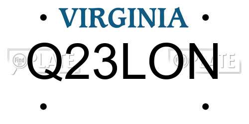 Q23LON Virginia License Plate
