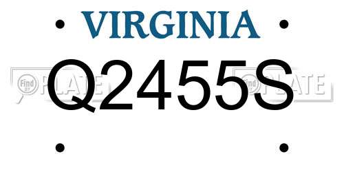 Q2455S Virginia License Plate