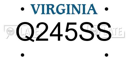 Q245SS Virginia License Plate