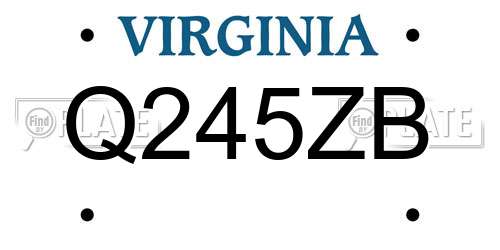 Q245ZB Virginia License Plate