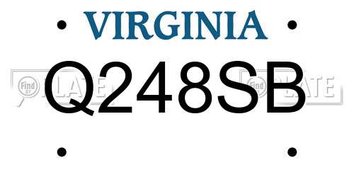 Q248SB Virginia License Plate