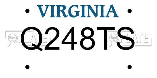 Q248TS Virginia License Plate