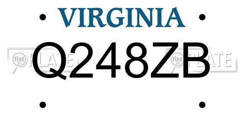 Q248ZB Virginia License Plate