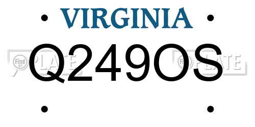 Q249OS Virginia License Plate