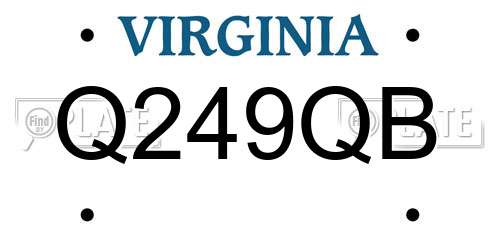 Q249QB Virginia License Plate