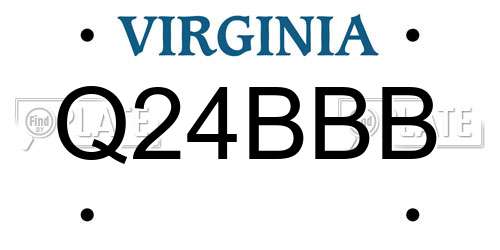 Q24BBB Virginia License Plate