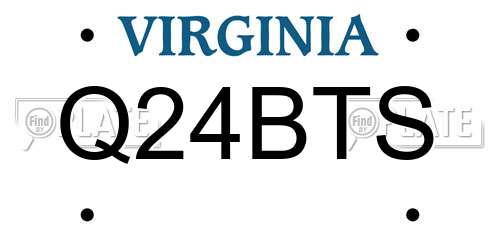 Q24BTS Virginia License Plate