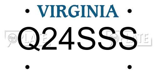 Q24SSS Virginia License Plate