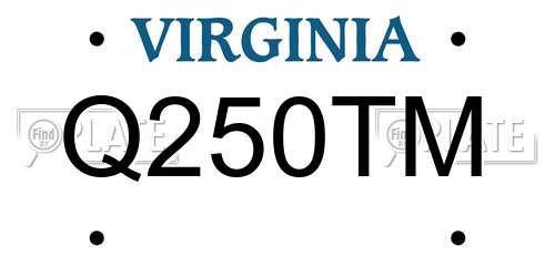 Q250TM Virginia License Plate
