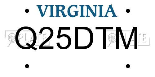 Q25DTM Virginia License Plate